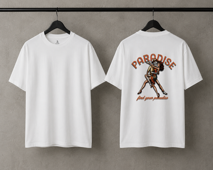 Find Your Paradise Oversize T-Shirt | Vintage Streetwear Shirt | Unisex Heavy Cotton Tee | Summer Backprint | Minimal Frontprint | Relaxed Fit