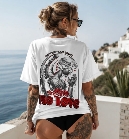 No Love Graphic T-Shirt | Dark Aesthetic T-Shirt | Vintage Streetwear |