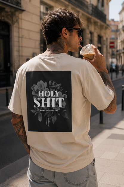HOLY SHIT T-Shirt mit Rundhalsausschnitt