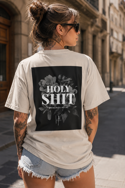HOLY SHIT T-Shirt mit Rundhalsausschnitt