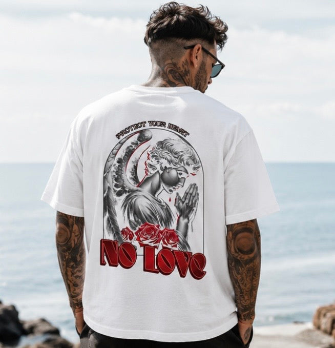 No Love Graphic T-Shirt | Dark Aesthetic T-Shirt | Vintage Streetwear |