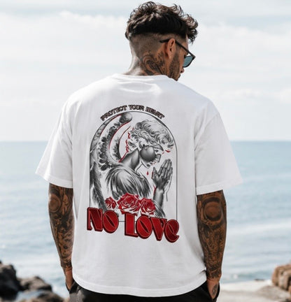 No Love Graphic T-Shirt | Dark Aesthetic T-Shirt | Vintage Streetwear |
