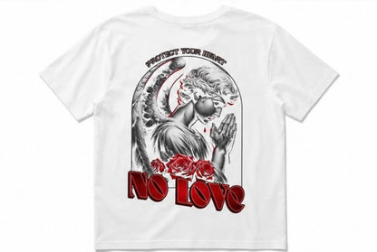 No Love Graphic T-Shirt | Dark Aesthetic T-Shirt | Vintage Streetwear |