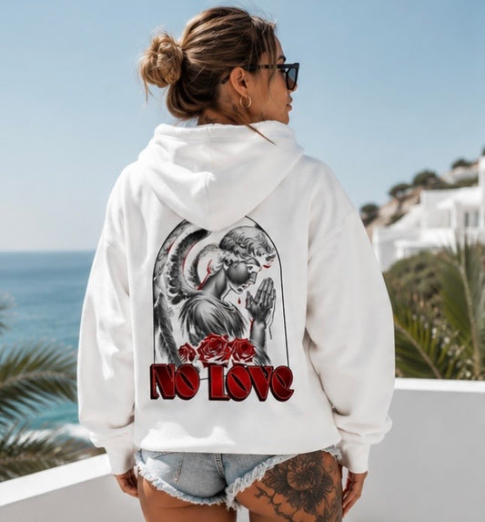 No Love Graphic Hoodie | Dark Aesthetic Hoodie | Vintage Streetwear | Heavy Blend Sweatshirt