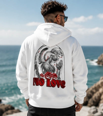 No Love Graphic Hoodie | Dark Aesthetic Hoodie | Vintage Streetwear | Heavy Blend Sweatshirt