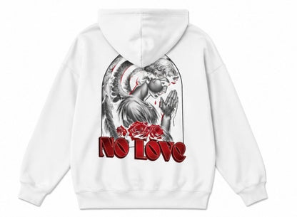 No Love Graphic Hoodie | Dark Aesthetic Hoodie | Vintage Streetwear | Heavy Blend Sweatshirt